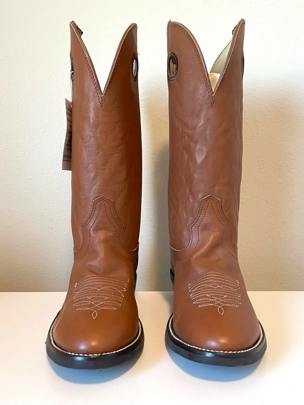 NWT Hondo Pride Collection Western Boots - Hand Crafted Natural Retan - Size 8EE